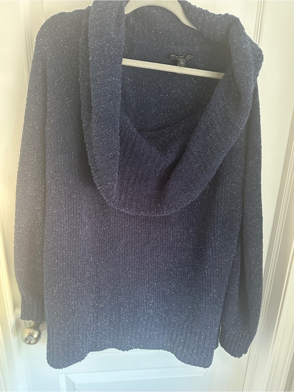 long tall sally Navy Sparkle Cowl Neck Sweater